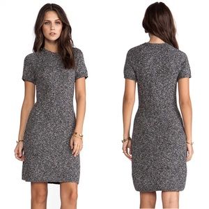 Theory Cecile B Boucle Dress in Black Tweed